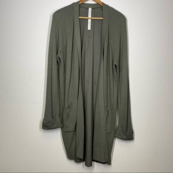 Lululemon Still At Ease Wrap Grey Sage / Grey Sage Cardigan Women Size 10 - Picture 3 of 8